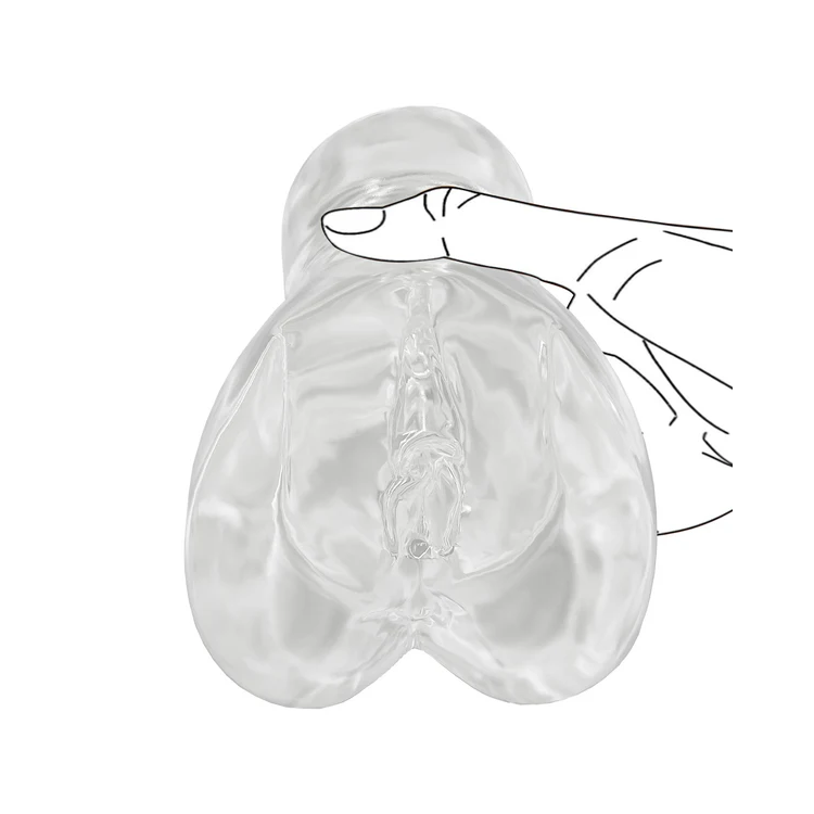 Transparent Dual-Entry Male Masturbator (Plus) Amovibe Transparent Dual-Entry Male Masturbator (Plus) Amovibe