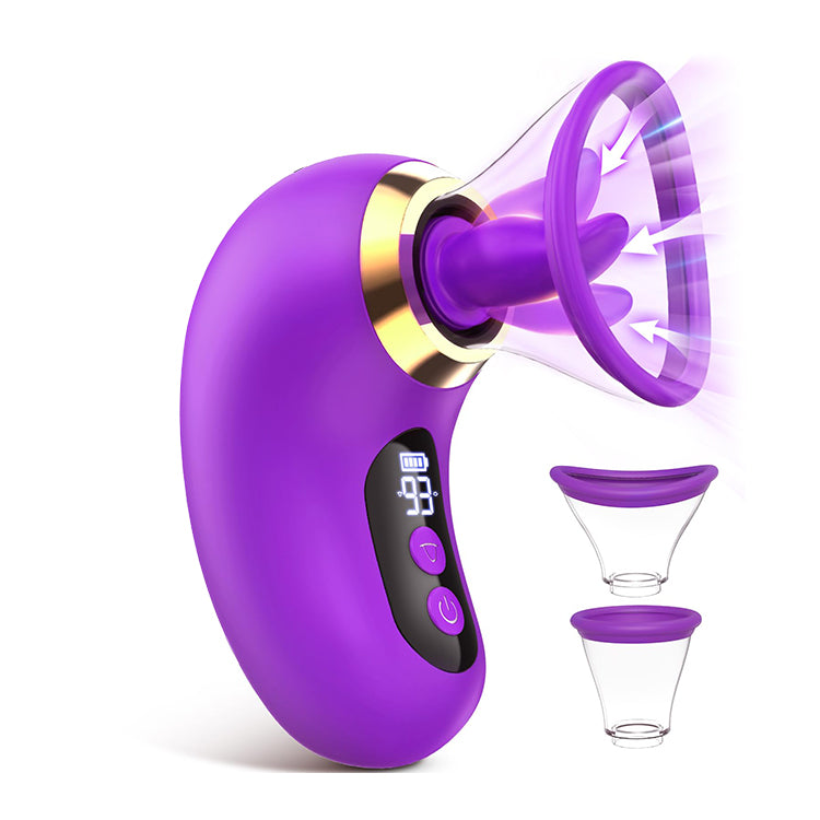 5-in-1 Vibrator with Sucking, Licking, and LCD Control