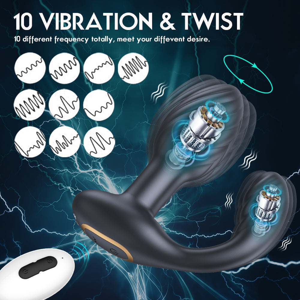 Vibrating Butt Plug with Rotation
