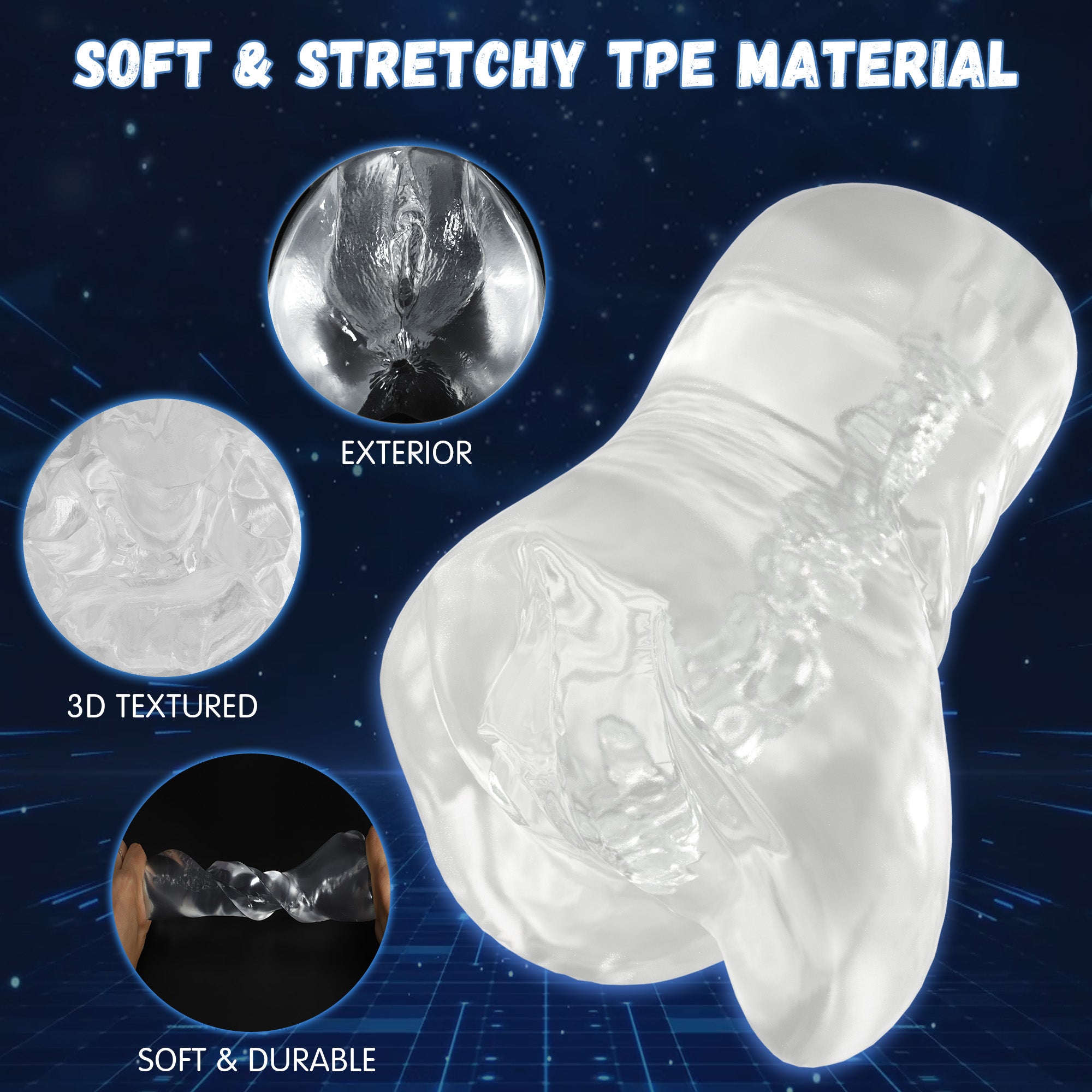 Transparent Dual-Entry Male Masturbator (Plus)