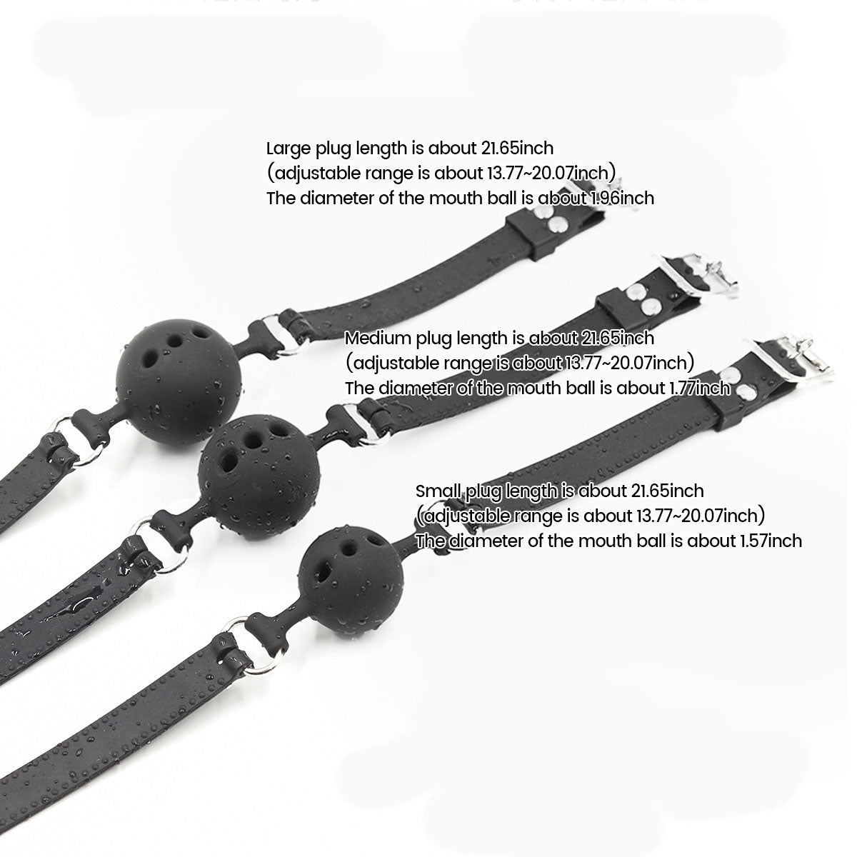 Silicone Ball Gag – Secure Bondage Gear (S/M/L)
