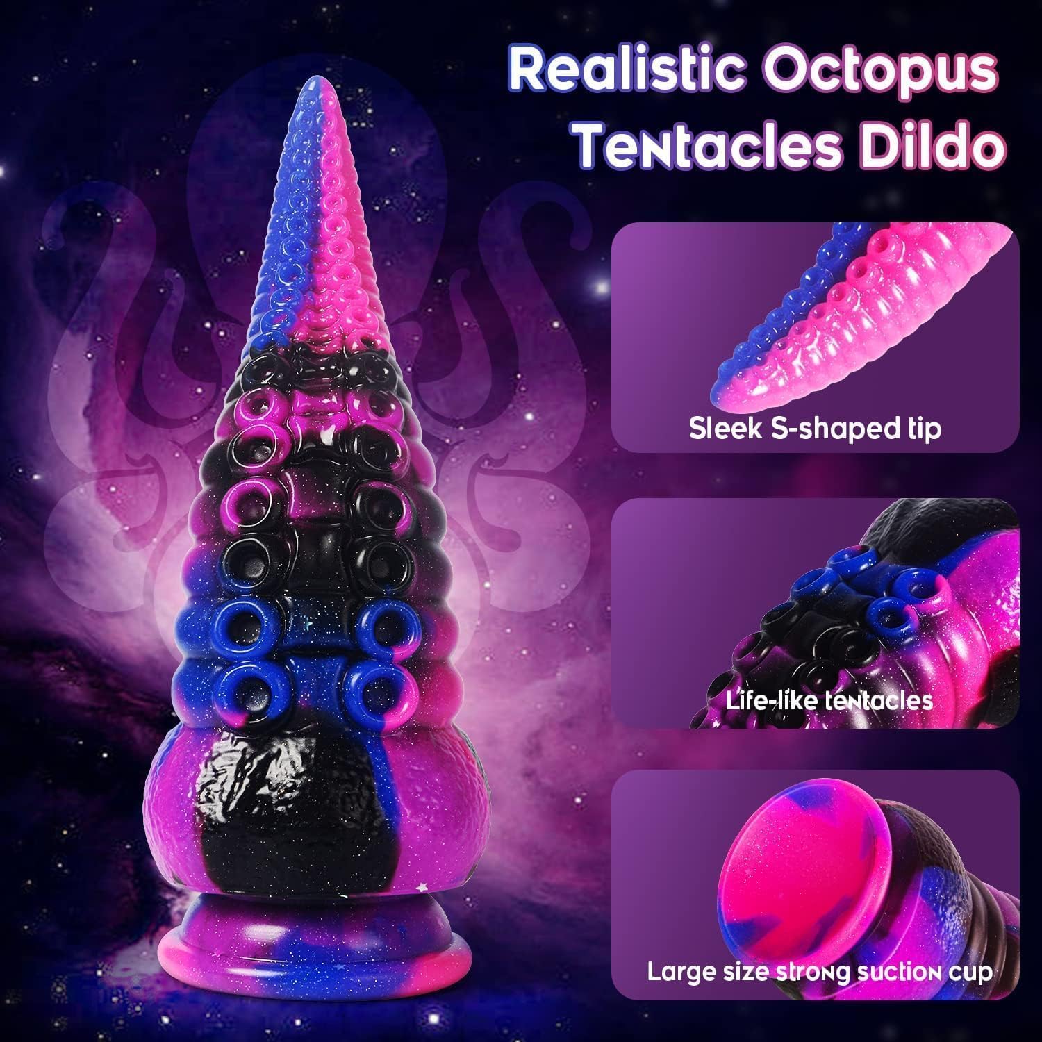 Tentacle Dildo: 8.7" Realistic Silicone Prostate Massager
