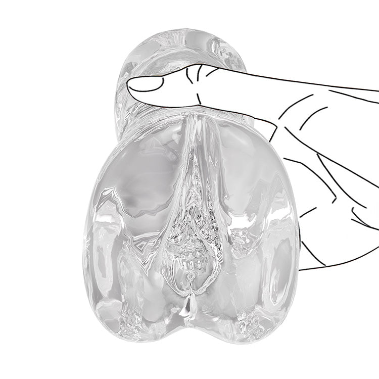 Transparent Dual-Entry Male Masturbator (Mini) Amovibe Transparent Dual-Entry Male Masturbator (Mini) Amovibe