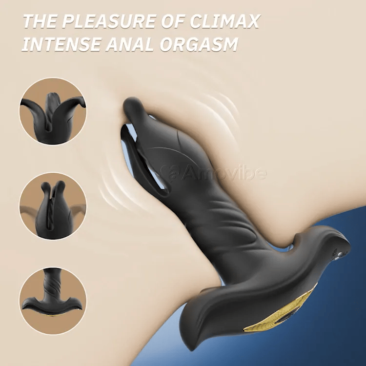 Remote-Controlled Expanding Anal Plug with 9 Vibration Modes