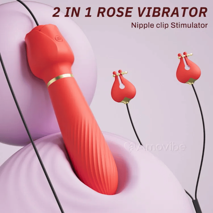 Clitoral Vibrator with Nipple Clamps
