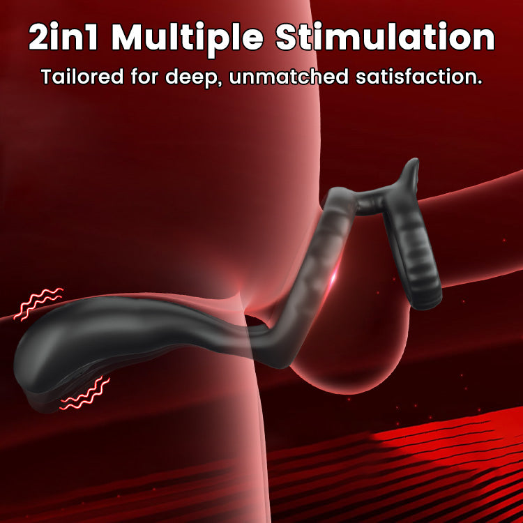 Penis Ring with Vibration, Testicle Massager & Prostate Stimulator for Ultimate Control