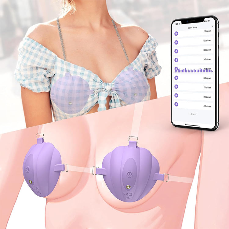 Wearable Shell-Design Nipple Vibrator with APP Control & Adjustable Straps