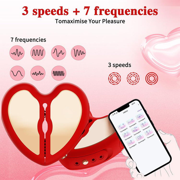 Adjustable Heart-Shaped Nipple Vibrator with App Control