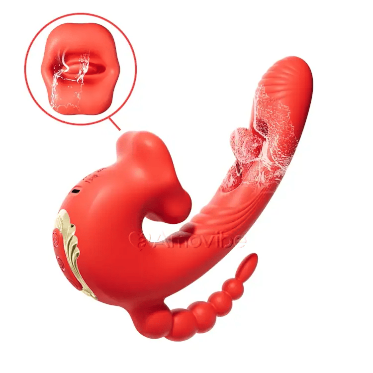 5-in-1 App-Controlled Vibrator with Licking, Flapping & Sucking Modes