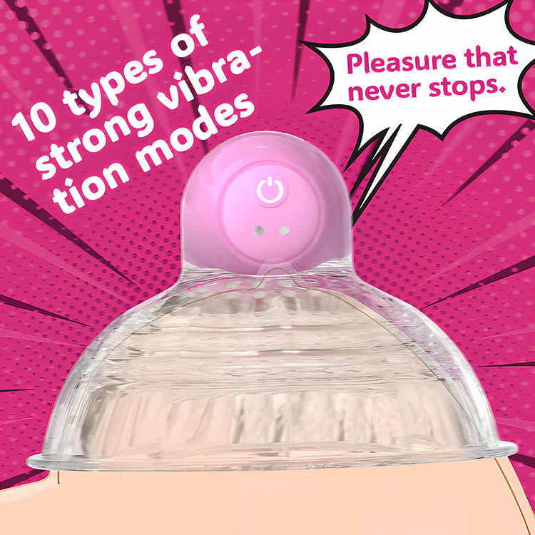 Transparent Nipple Vibrator with Remote Control and 10 Vibration Modes