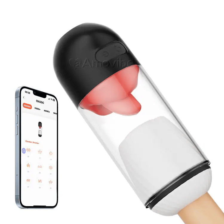 App Controlled Male Masturbator with 9 Tongue Licking & Vibration Mode Amovibe App Controlled Male Masturbator with 9 Tongue Licking & Vibration Mode Amovibe