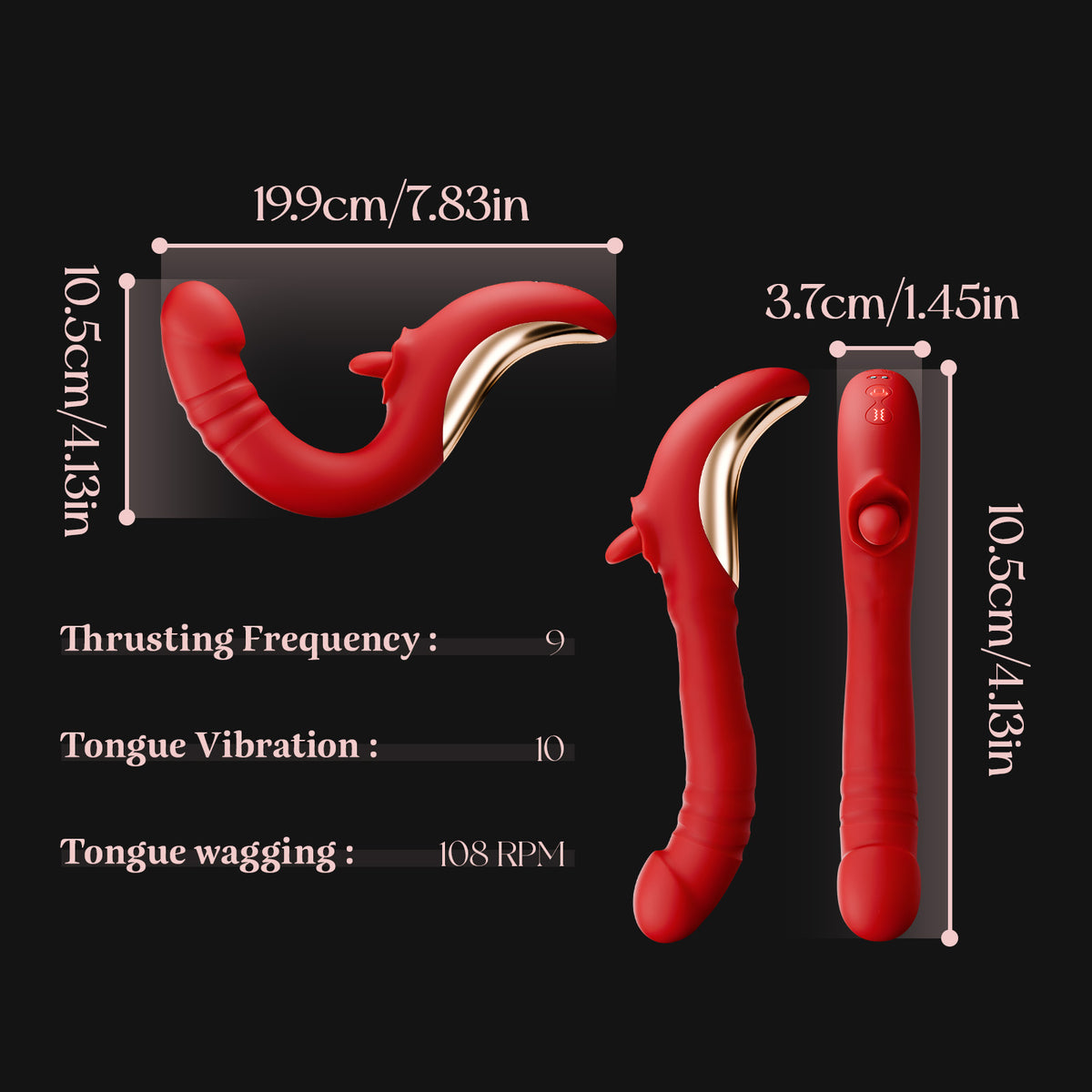 G-Spot Thrusting Vibrator with Licking – 9 Thrusting & 10 Licking Modes for Women