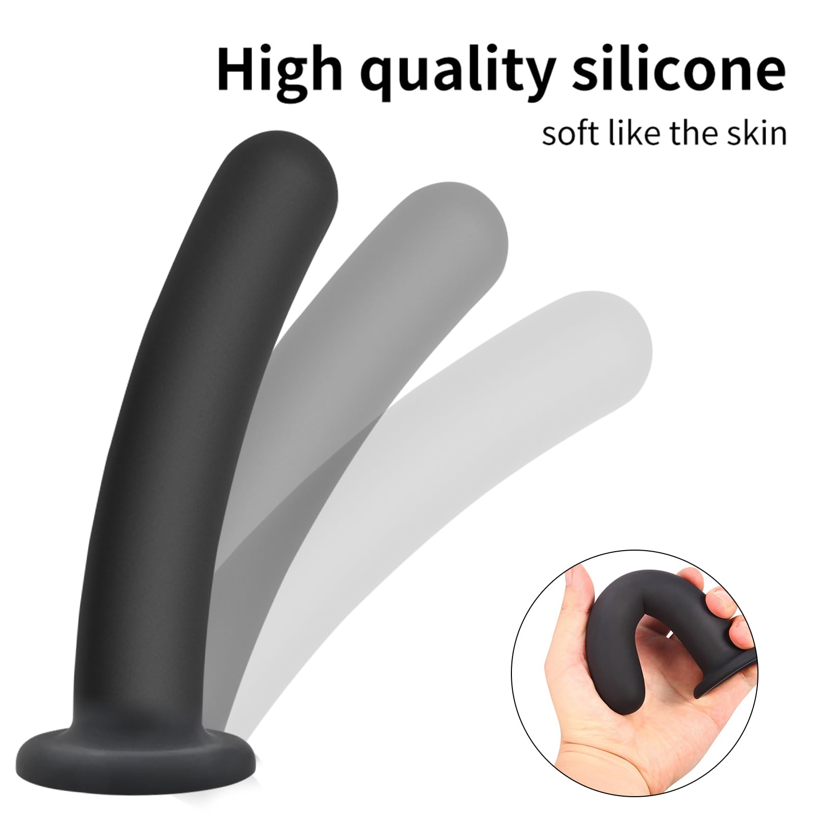 Prostate & G-Spot Silicone Anal Plug Set with Strong Suction Base