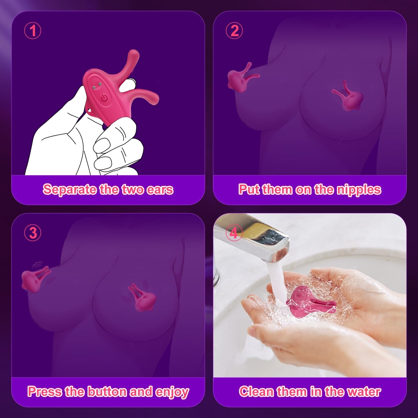 Nipple Vibrator – Adjustable Clamps with 9 Vibration Modes for Pleasure