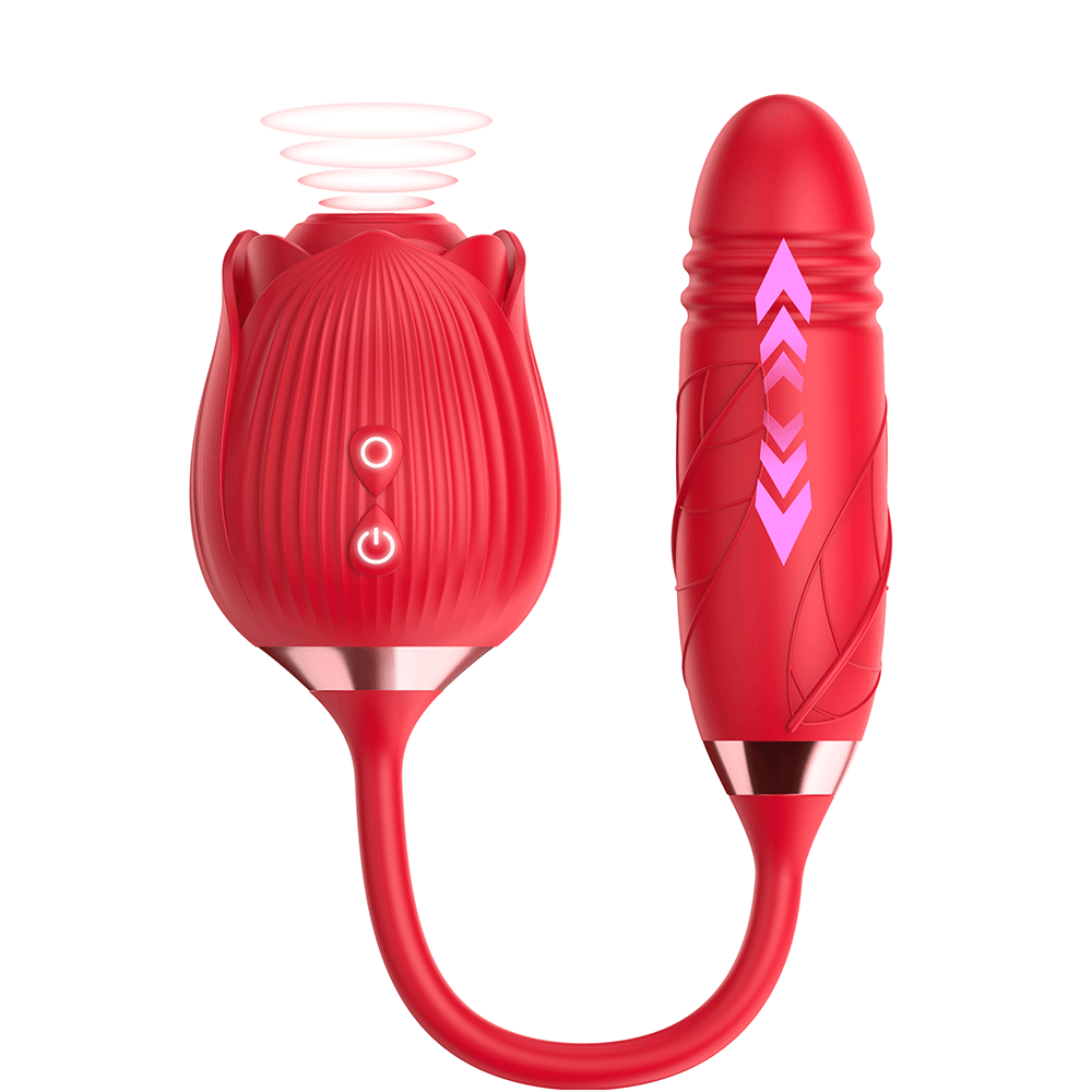 Red Rose Vibrator | Rose Petal Vibrator with Suction Cup Amovibe Red Rose Vibrator | Rose Petal Vibrator with Suction Cup Amovibe