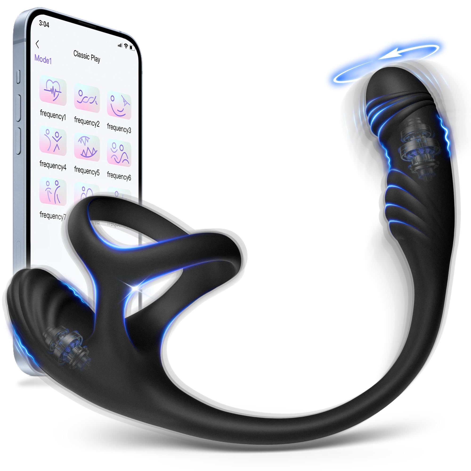 Prostate Massager with Vibrating Penis Ring – App Control