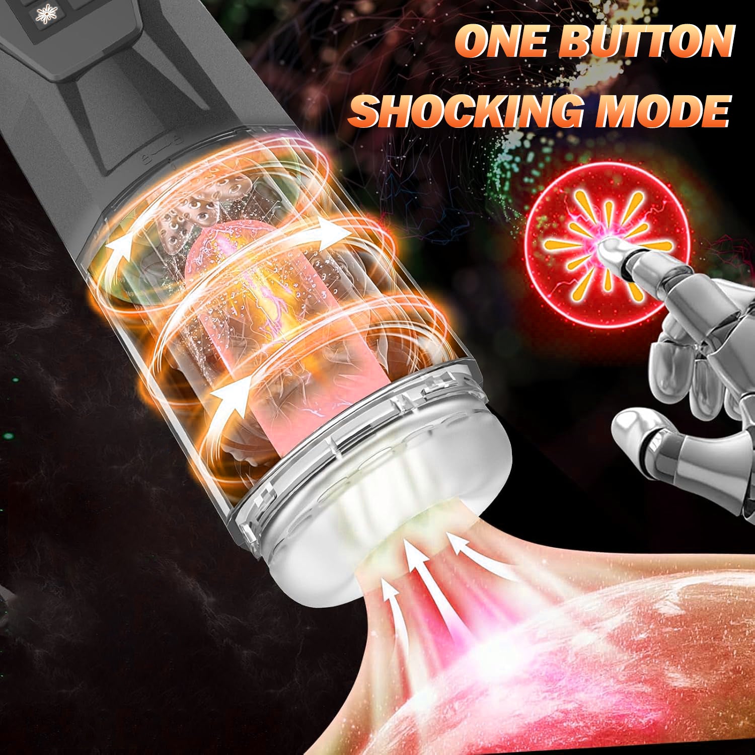 Automatic Male Masturbator with 7 Vibrating & Rotating & Thrusting & Licking