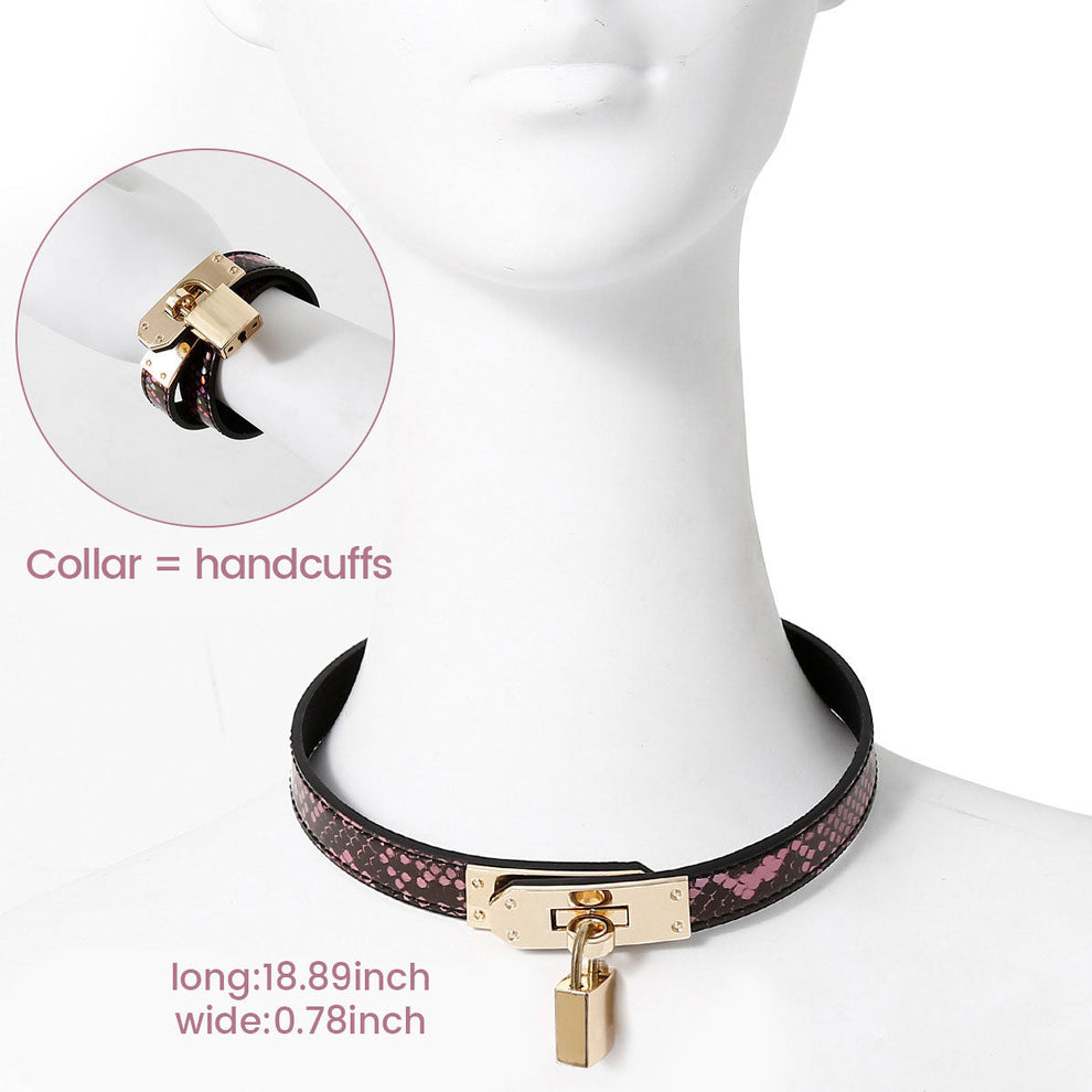 2-in-1 Leather Restraint Collar & Handcuffs – Amovibe