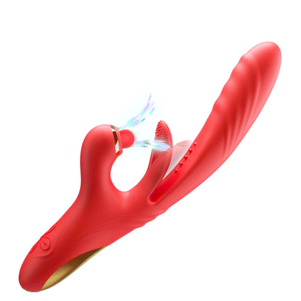 5 IN 1 Thrusting Vibrator with Licking, Vibration, Warming & Clit Tapping