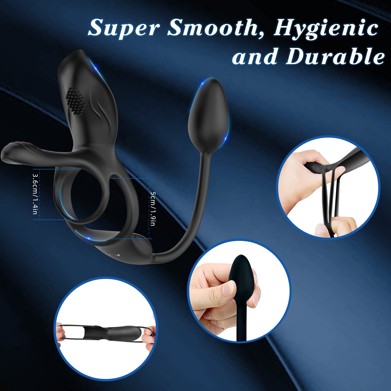 Vibrating Cock Ring with Anal Plug Amovibe Vibrating Cock Ring with Anal Plug Amovibe