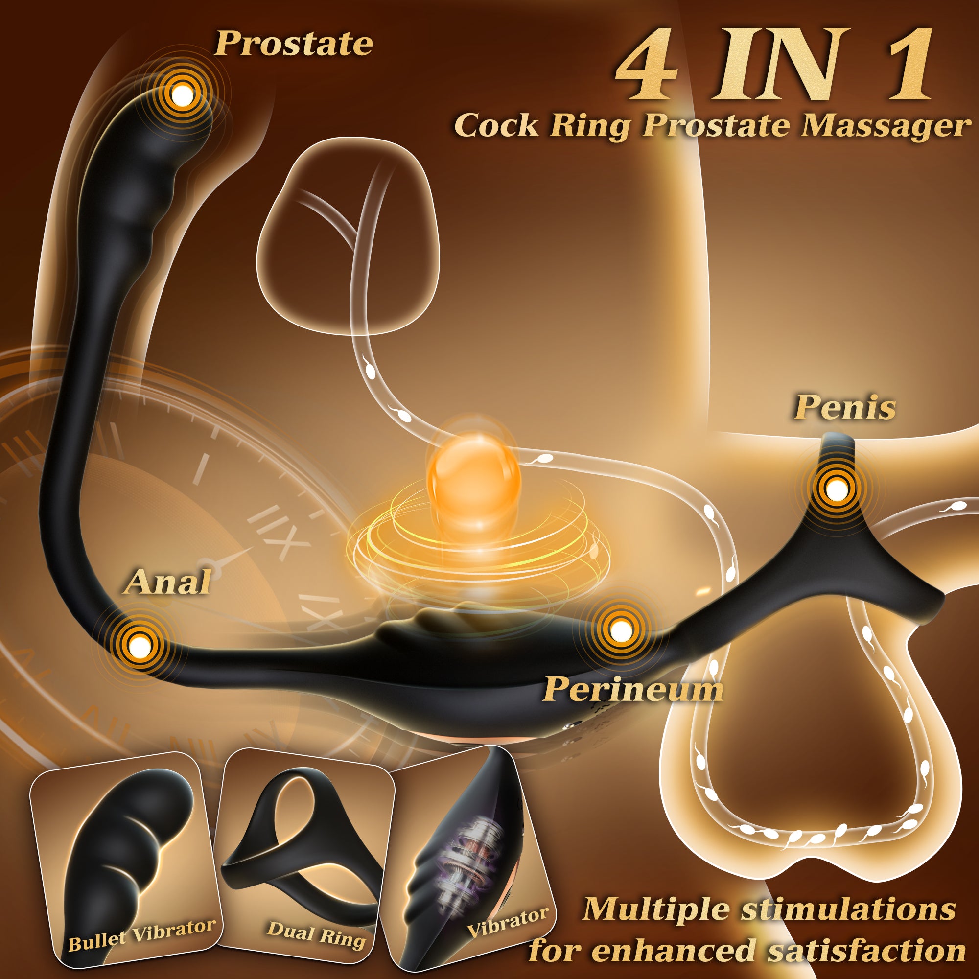 Vibrating Prostate Massager for Men with Ring Amovibe Vibrating Prostate Massager for Men with Ring Amovibe