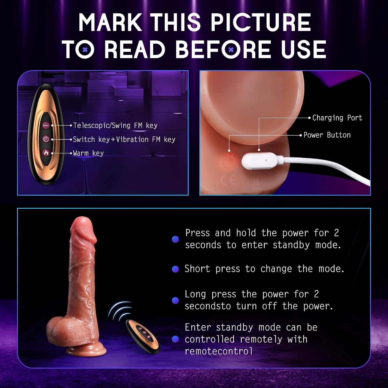 Thrusting Heated Dildo Vibrator – G-Spot & Anal Stimulator
