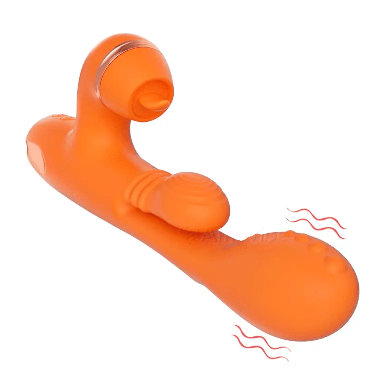 G Spot Vibrator with Circular Motion Massaging, Vibration & 3 Sleeves for Clit Tap, Tickling & Licking