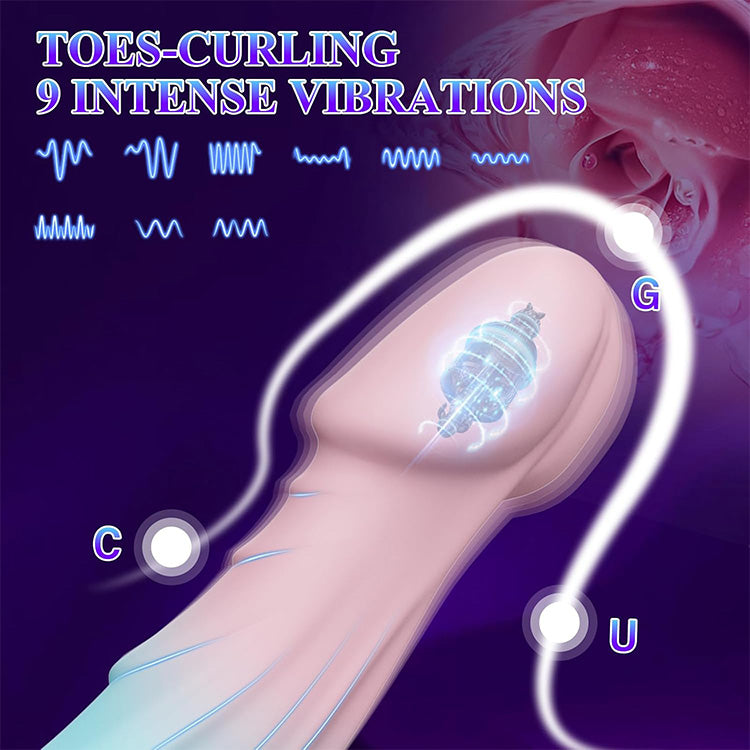 7.5 Inch Gradient Color Dildo with Remote Control & 9 Vibration Modes