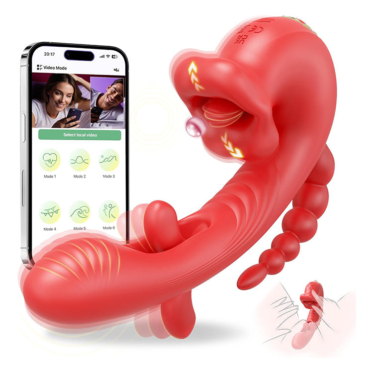 5-in-1 App-Controlled Vibrator with Licking, Flapping & Sucking Modes