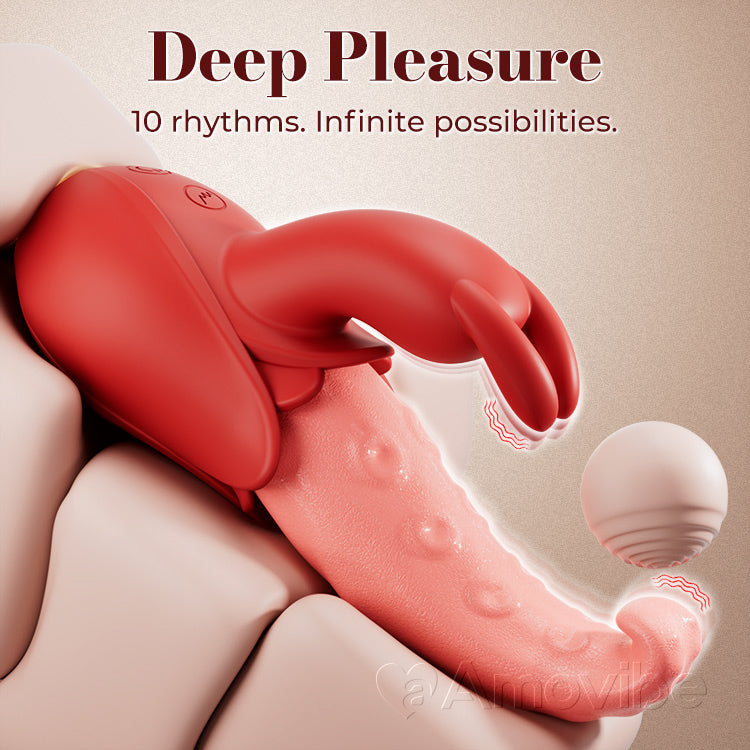 Tongue vibrator| Dual Stimulation, 10 Intensity Levels & Silent Pleasure