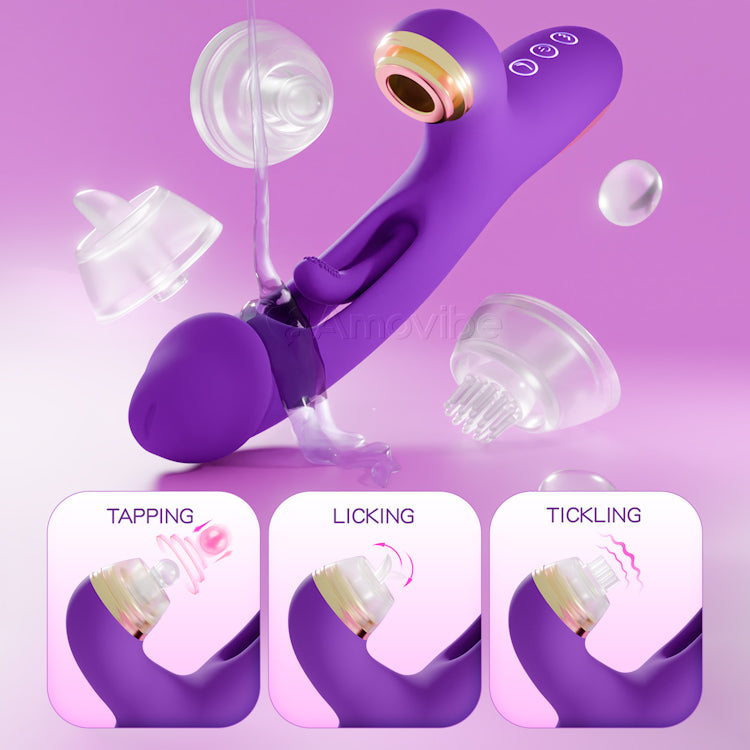 G Pro Ultra - Innovative Flapping G spot Vibrator with Replaceable Silicone Sleeves for Tapping, Tickling & Licking Function