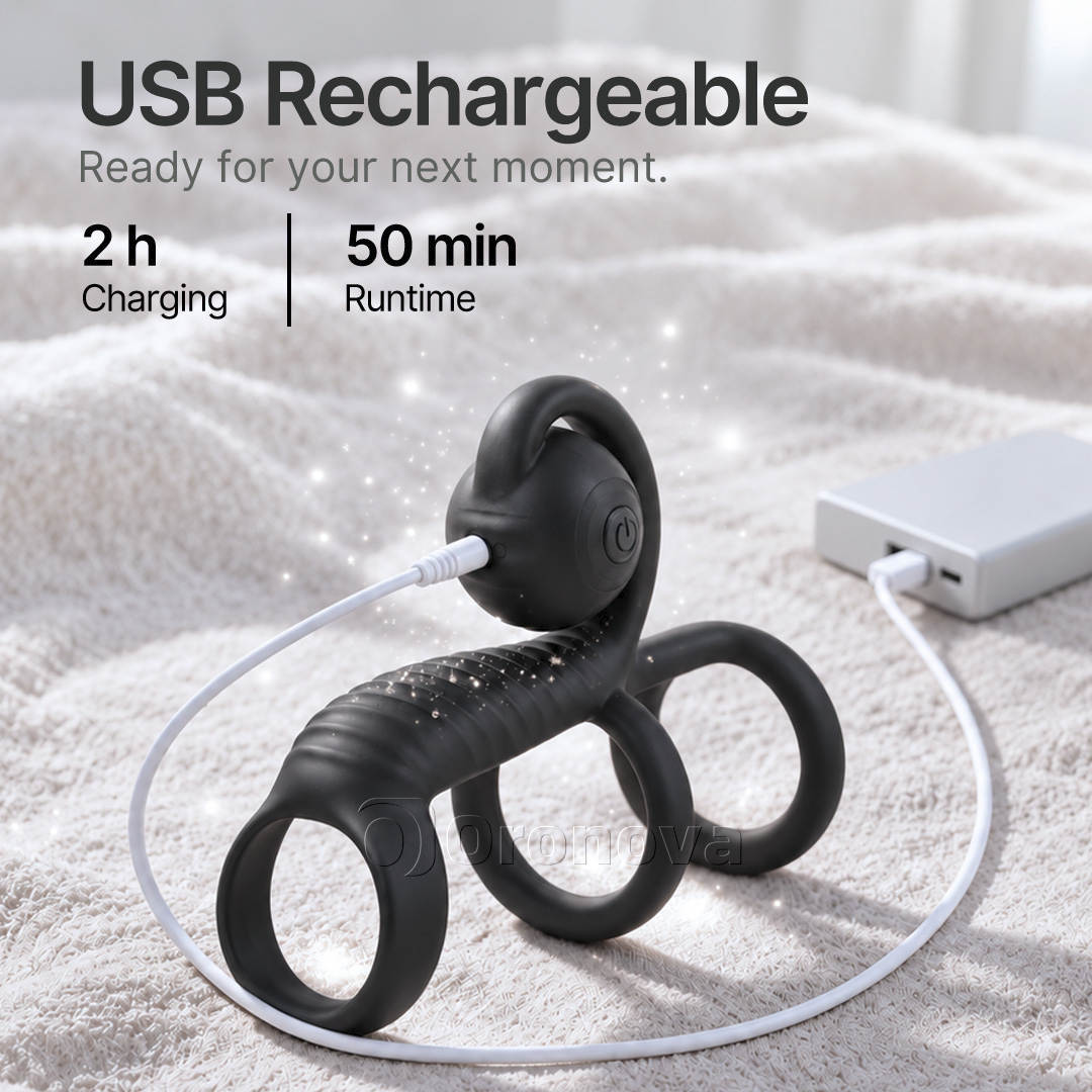 Three-Ring Design | Dual Vibration | Rounded Vibration Head