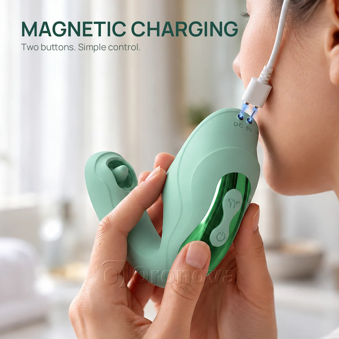 Tongue & Tapping 2-in-1 Vibrator – Clitoral Licking Stimulation, 7 Licking & 7 Tapping Modes