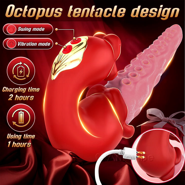 2-in-1 Octopus Tongue-Tease Vibrator – 10 Vibration Modes