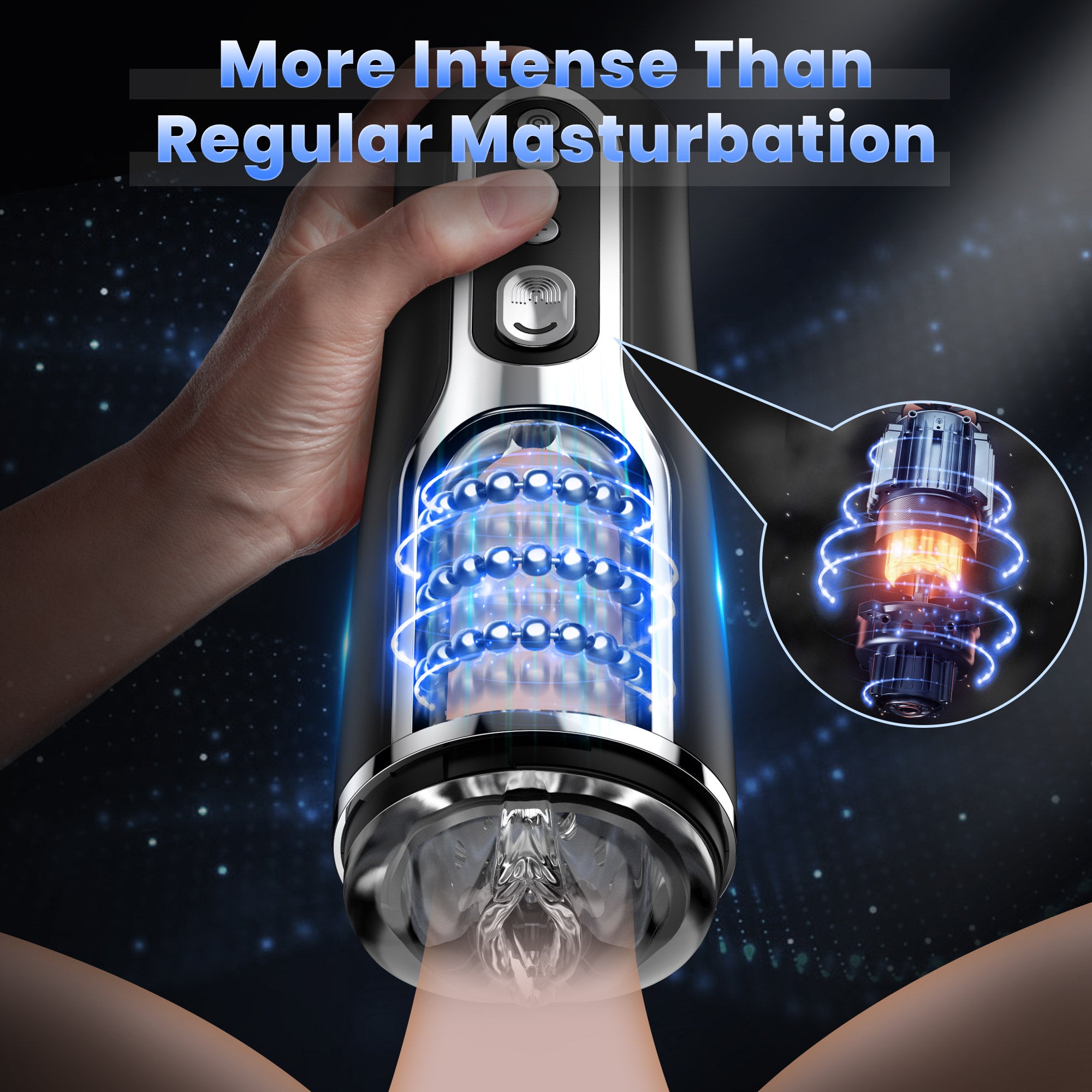 Stroking & Vibration Male Masturbator with Massaging Beads Amovibe Stroking & Vibration Male Masturbator with Massaging Beads Amovibe