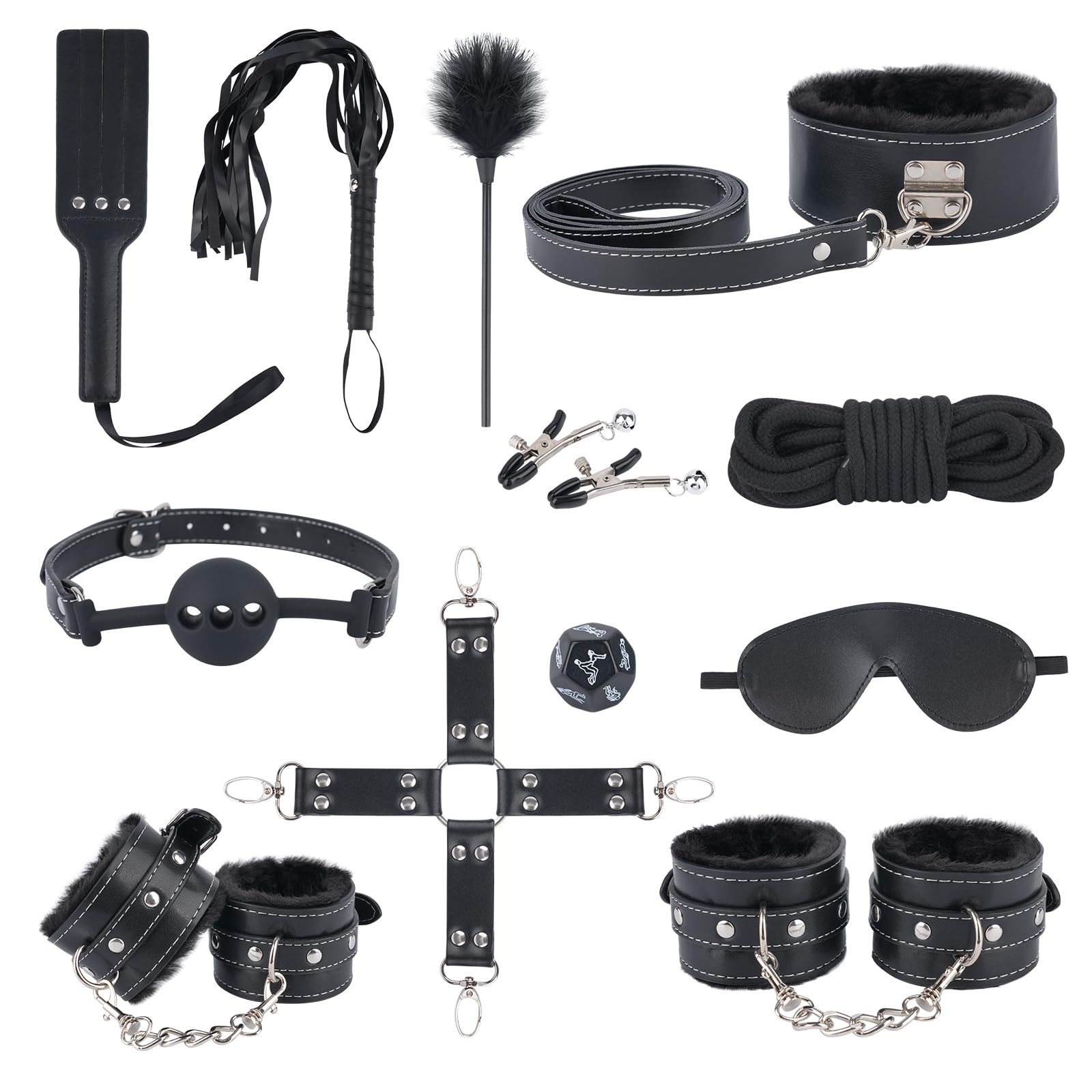 BDSM Bondage Kit – 12-Piece Restraint Set for Erotic Roleplay & Control