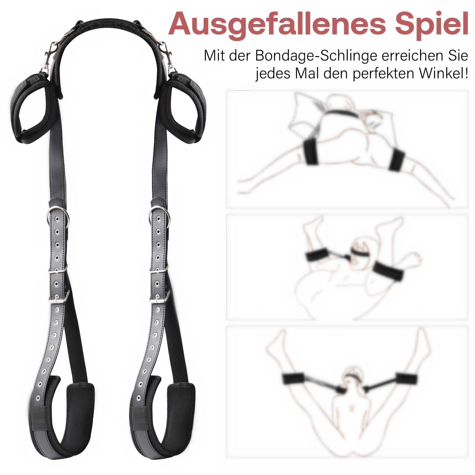 BDSM Bondage Set – Complete Set with Handcuffs, Thigh Bands & Neck Support