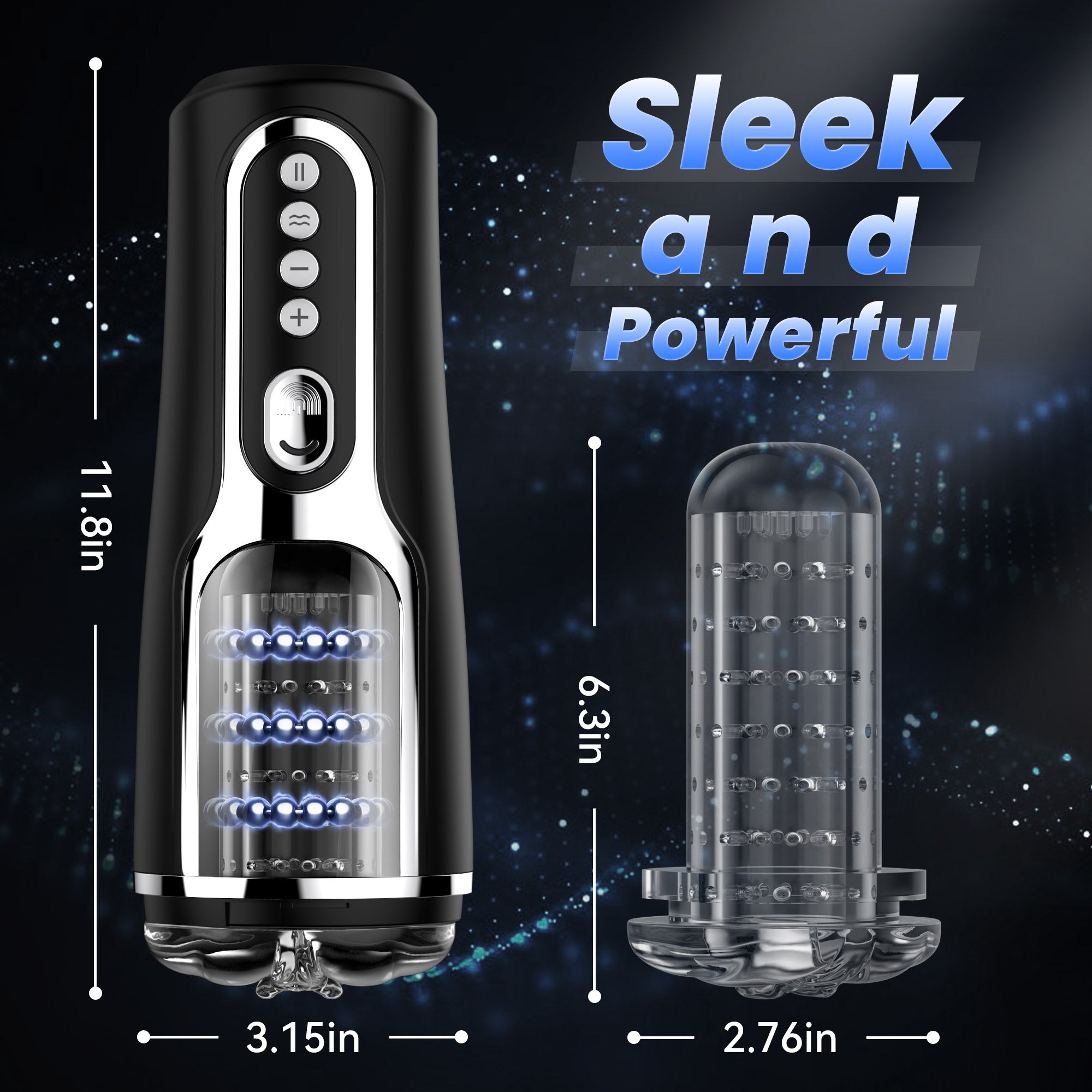 Stroking & Vibration Male Masturbator with Massaging Beads Amovibe Stroking & Vibration Male Masturbator with Massaging Beads Amovibe