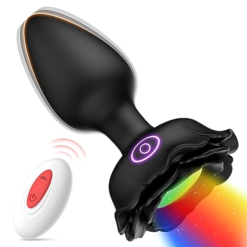 GrandPleas - LED Vibrating Butt Plug with 10 Colors & Vibration Settings