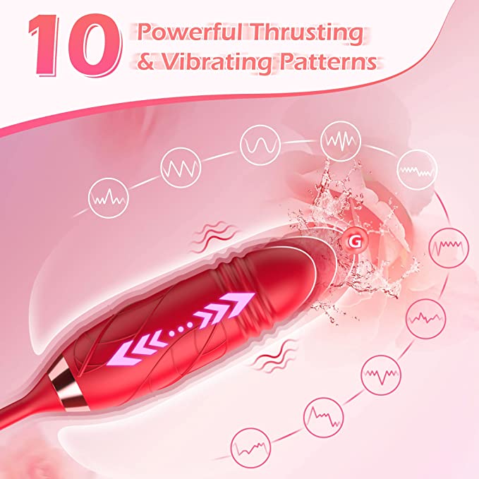 Red Rose Vibrator | Rose Petal Vibrator with Suction Cup Amovibe Red Rose Vibrator | Rose Petal Vibrator with Suction Cup Amovibe