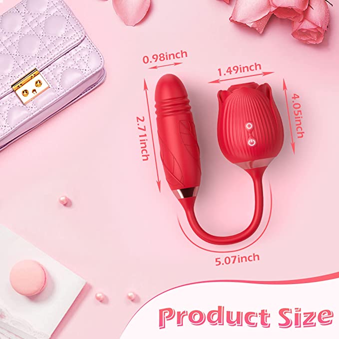 Red Rose Vibrator | Rose Petal Vibrator with Suction Cup Amovibe Red Rose Vibrator | Rose Petal Vibrator with Suction Cup Amovibe